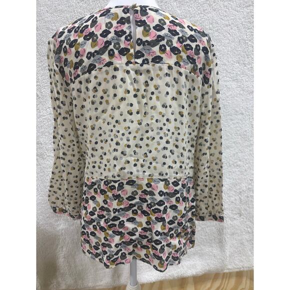 Boden Women’s Floral Tunic Top Multicolor 3/4 Sleeve Pleated Front Boho Style - Picture 4 of 8